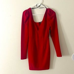 Lulu’s Red Long Sleeve Mini Dress